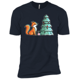 T-Shirts Midnight Navy / YXS Kawaii Cute Christmas Fox Boys Premium T-Shirt