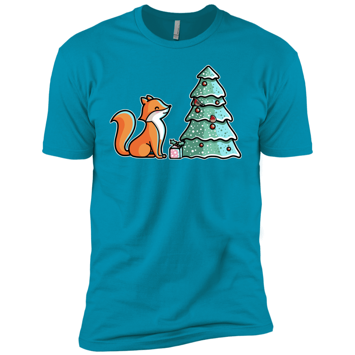 T-Shirts Turquoise / YXS Kawaii Cute Christmas Fox Boys Premium T-Shirt