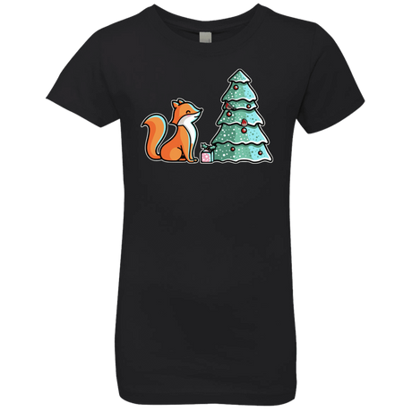 T-Shirts Black / YXS Kawaii Cute Christmas Fox Girls Premium T-Shirt