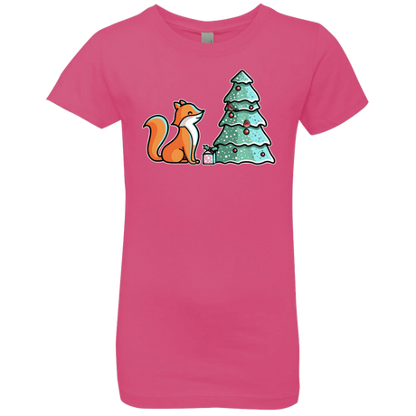 T-Shirts Hot Pink / YXS Kawaii Cute Christmas Fox Girls Premium T-Shirt