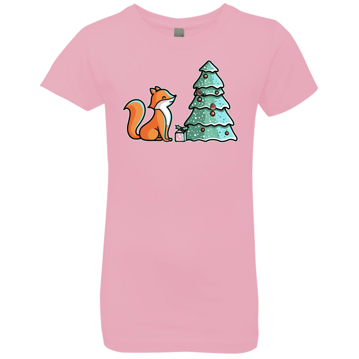 T-Shirts Light Pink / YXS Kawaii Cute Christmas Fox Girls Premium T-Shirt