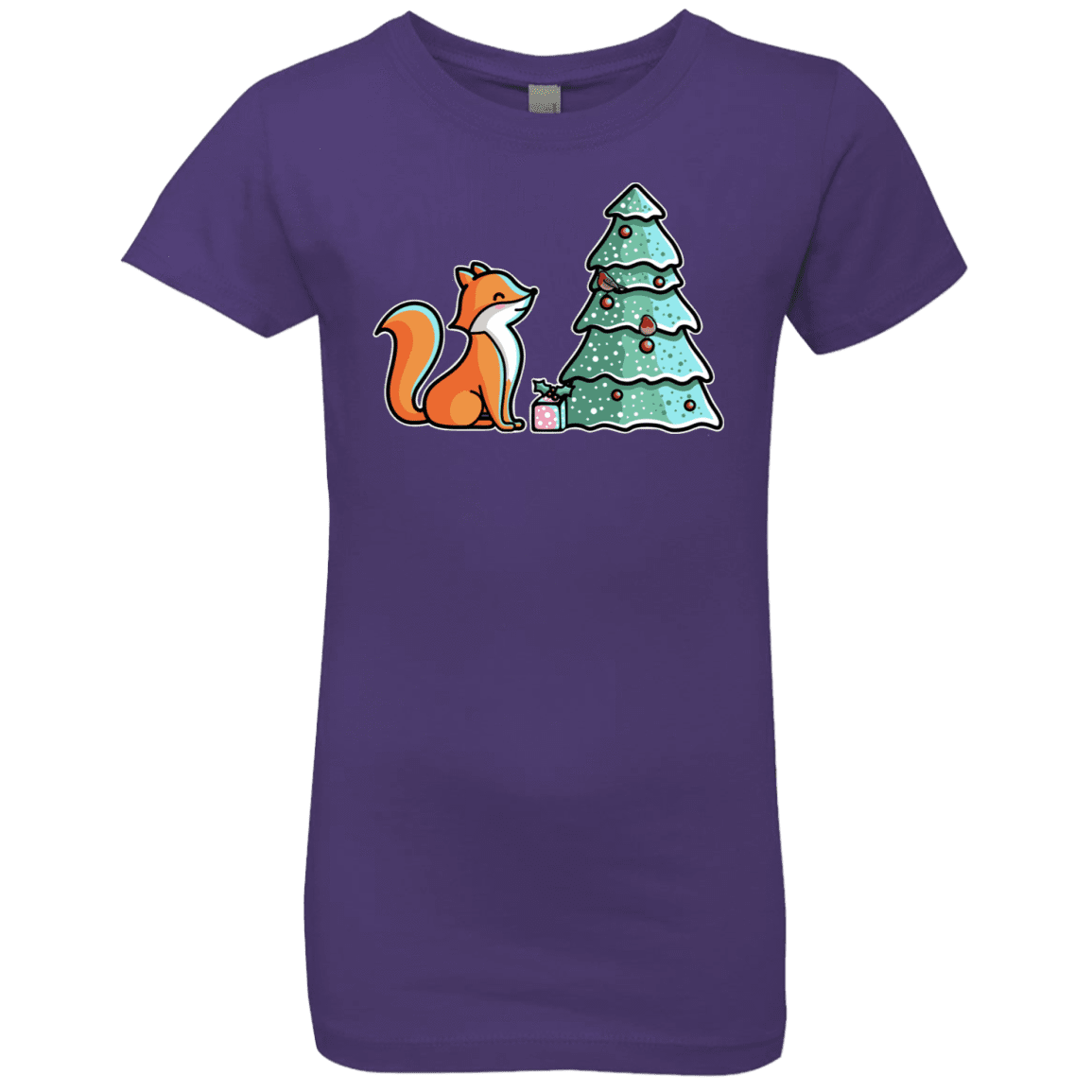 T-Shirts Purple Rush / YXS Kawaii Cute Christmas Fox Girls Premium T-Shirt