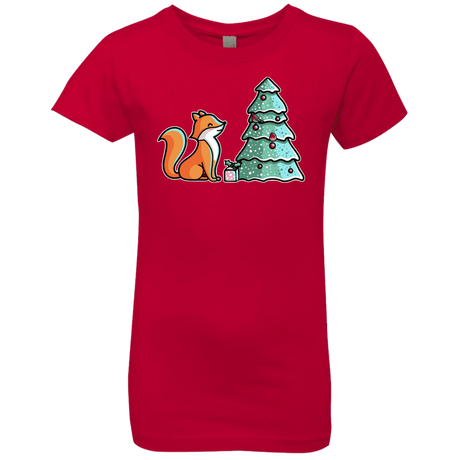 T-Shirts Red / YXS Kawaii Cute Christmas Fox Girls Premium T-Shirt