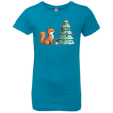 T-Shirts Turquoise / YXS Kawaii Cute Christmas Fox Girls Premium T-Shirt