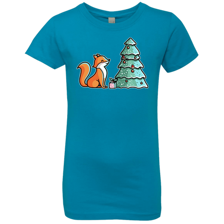 T-Shirts Turquoise / YXS Kawaii Cute Christmas Fox Girls Premium T-Shirt