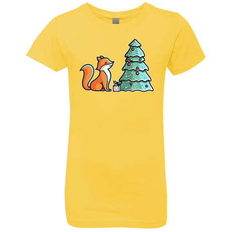 T-Shirts Vibrant Yellow / YXS Kawaii Cute Christmas Fox Girls Premium T-Shirt