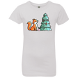 T-Shirts White / YXS Kawaii Cute Christmas Fox Girls Premium T-Shirt