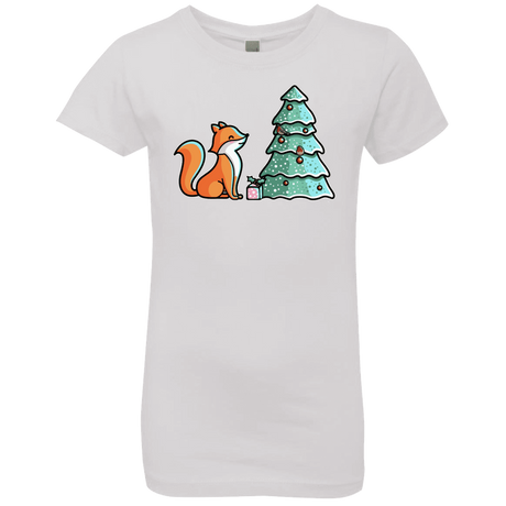 T-Shirts White / YXS Kawaii Cute Christmas Fox Girls Premium T-Shirt