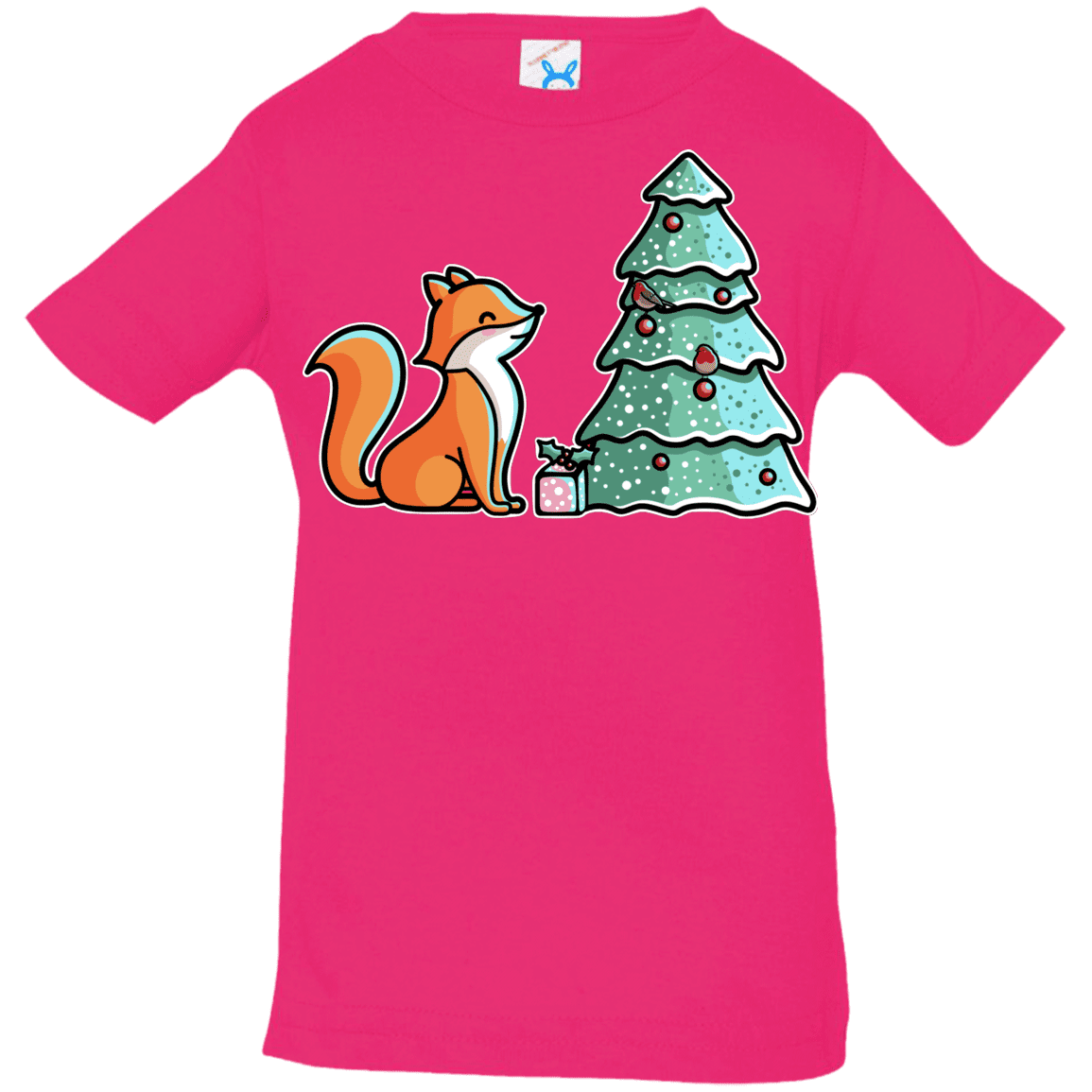 T-Shirts Hot Pink / 6 Months Kawaii Cute Christmas Fox Infant Premium T-Shirt