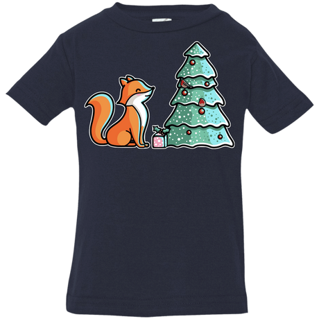 T-Shirts Navy / 6 Months Kawaii Cute Christmas Fox Infant Premium T-Shirt