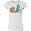 T-Shirts White / S Kawaii Cute Christmas Fox Junior Slimmer-Fit T-Shirt
