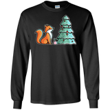 T-Shirts Black / S Kawaii Cute Christmas Fox Men's Long Sleeve T-Shirt