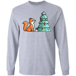 T-Shirts Sport Grey / S Kawaii Cute Christmas Fox Men's Long Sleeve T-Shirt