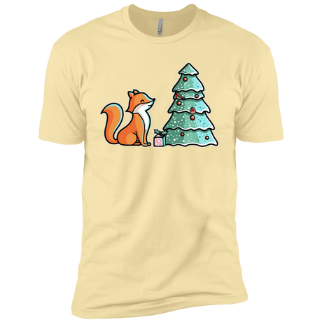 T-Shirts Banana Cream / X-Small Kawaii Cute Christmas Fox Men's Premium T-Shirt