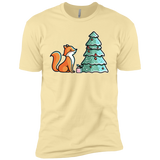 T-Shirts Banana Cream / X-Small Kawaii Cute Christmas Fox Men's Premium T-Shirt