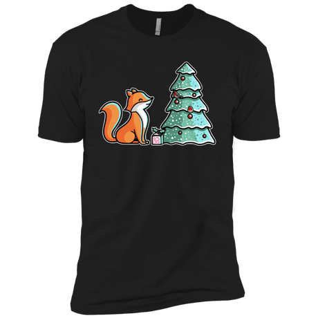 T-Shirts Black / X-Small Kawaii Cute Christmas Fox Men's Premium T-Shirt