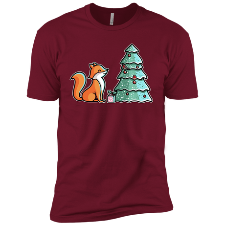 T-Shirts Cardinal / X-Small Kawaii Cute Christmas Fox Men's Premium T-Shirt