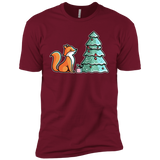 T-Shirts Cardinal / X-Small Kawaii Cute Christmas Fox Men's Premium T-Shirt