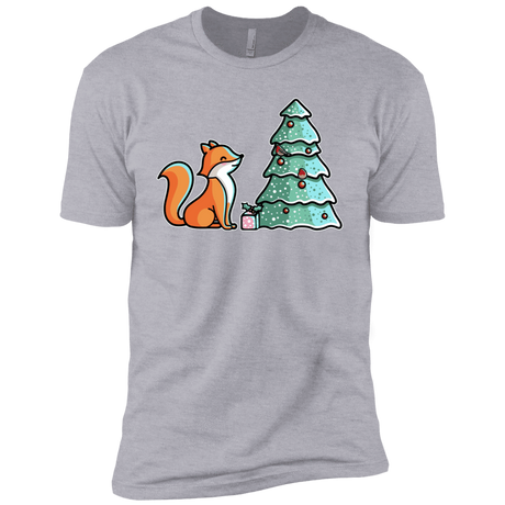 T-Shirts Heather Grey / X-Small Kawaii Cute Christmas Fox Men's Premium T-Shirt