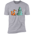 T-Shirts Heather Grey / X-Small Kawaii Cute Christmas Fox Men's Premium T-Shirt