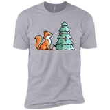 T-Shirts Heather Grey / X-Small Kawaii Cute Christmas Fox Men's Premium T-Shirt