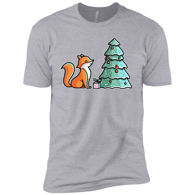 T-Shirts Heather Grey / X-Small Kawaii Cute Christmas Fox Men's Premium T-Shirt