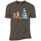 T-Shirts Warm Grey / X-Small Kawaii Cute Christmas Fox Men's Premium T-Shirt