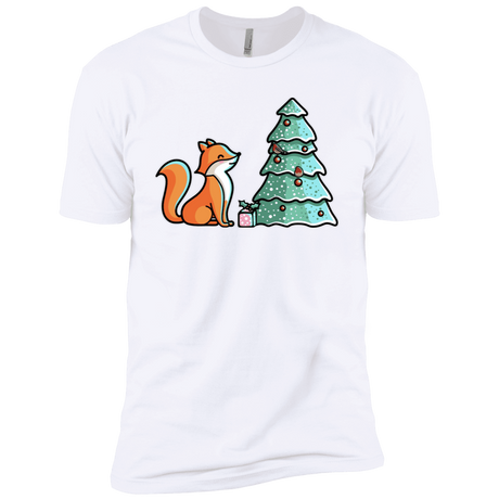 T-Shirts White / X-Small Kawaii Cute Christmas Fox Men's Premium T-Shirt