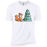 T-Shirts White / X-Small Kawaii Cute Christmas Fox Men's Premium T-Shirt