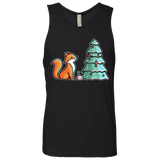 T-Shirts Black / S Kawaii Cute Christmas Fox Men's Premium Tank Top