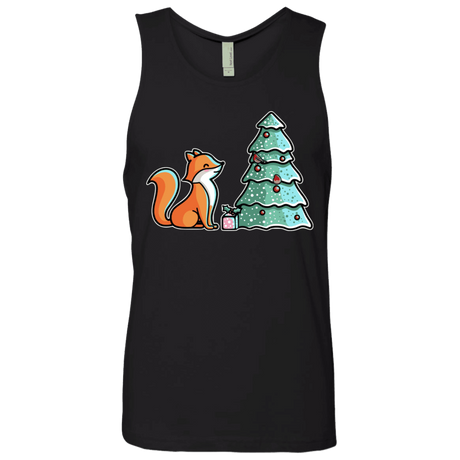 T-Shirts Black / S Kawaii Cute Christmas Fox Men's Premium Tank Top