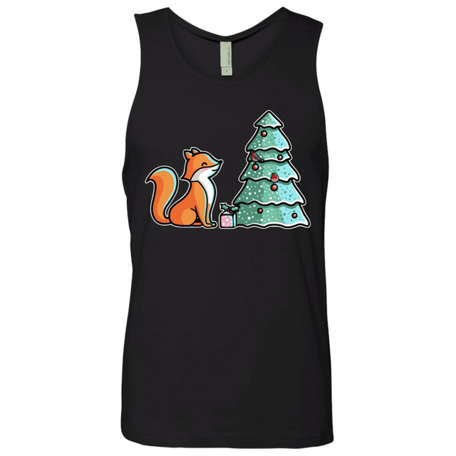 T-Shirts Black / S Kawaii Cute Christmas Fox Men's Premium Tank Top