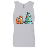 T-Shirts Heather Grey / S Kawaii Cute Christmas Fox Men's Premium Tank Top