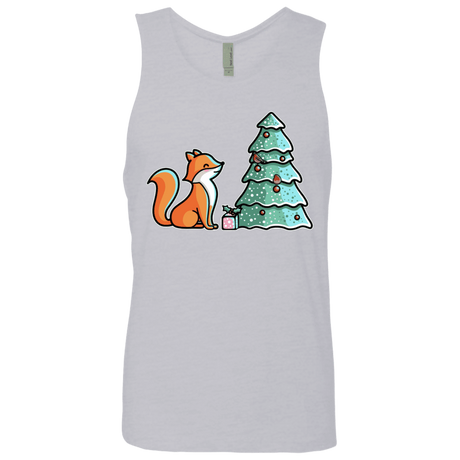 T-Shirts Heather Grey / S Kawaii Cute Christmas Fox Men's Premium Tank Top