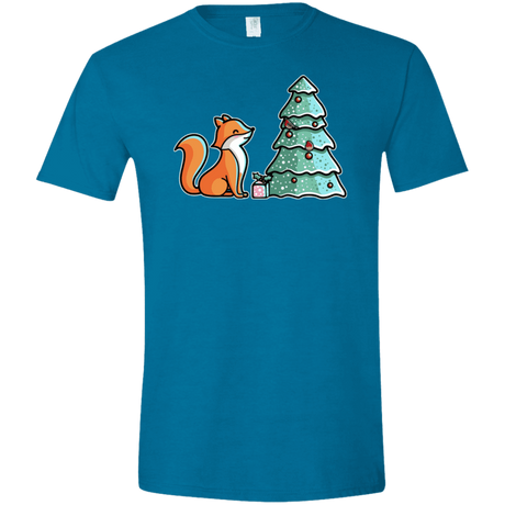 T-Shirts Antique Sapphire / S Kawaii Cute Christmas Fox Men's Semi-Fitted Softstyle
