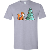 T-Shirts Sport Grey / X-Small Kawaii Cute Christmas Fox Men's Semi-Fitted Softstyle