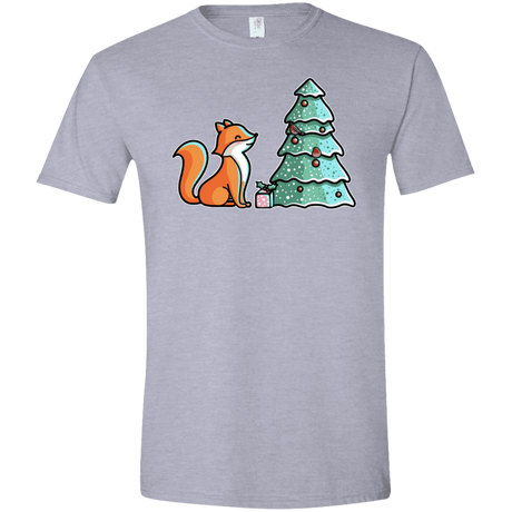 T-Shirts Sport Grey / X-Small Kawaii Cute Christmas Fox Men's Semi-Fitted Softstyle