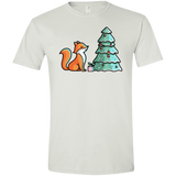 T-Shirts White / X-Small Kawaii Cute Christmas Fox Men's Semi-Fitted Softstyle