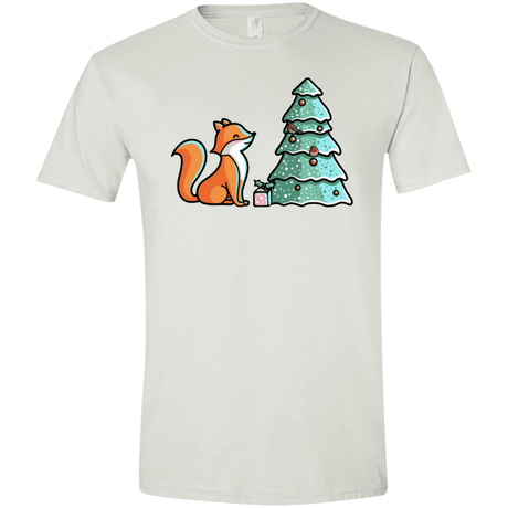 T-Shirts White / X-Small Kawaii Cute Christmas Fox Men's Semi-Fitted Softstyle