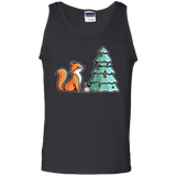 T-Shirts Black / S Kawaii Cute Christmas Fox Men's Tank Top