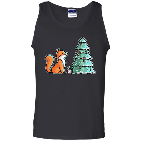 T-Shirts Black / S Kawaii Cute Christmas Fox Men's Tank Top
