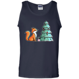 T-Shirts Navy / S Kawaii Cute Christmas Fox Men's Tank Top