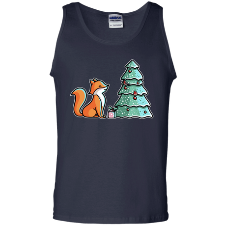 T-Shirts Navy / S Kawaii Cute Christmas Fox Men's Tank Top