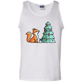 T-Shirts White / S Kawaii Cute Christmas Fox Men's Tank Top