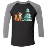 T-Shirts Vintage Black/Premium Heather / X-Small Kawaii Cute Christmas Fox Men's Triblend 3/4 Sleeve