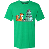 T-Shirts Envy / S Kawaii Cute Christmas Fox Men's Triblend T-Shirt