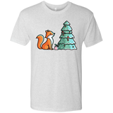 T-Shirts Heather White / S Kawaii Cute Christmas Fox Men's Triblend T-Shirt