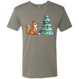 T-Shirts Venetian Grey / S Kawaii Cute Christmas Fox Men's Triblend T-Shirt