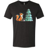T-Shirts Vintage Black / S Kawaii Cute Christmas Fox Men's Triblend T-Shirt