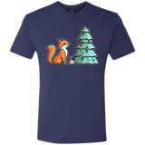 T-Shirts Vintage Navy / S Kawaii Cute Christmas Fox Men's Triblend T-Shirt